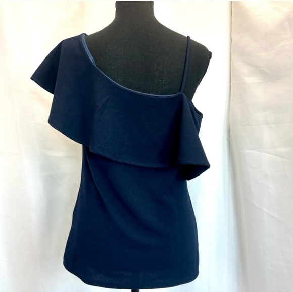 Banana Republic navy blue ruffle top in size medium - Picture 9 of 9